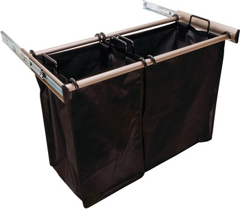 Nickel Pull-Out Hamper, 1lg 1sm Bag 30 Inches